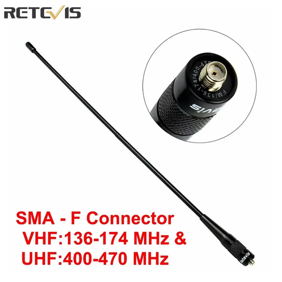 Retevis RHD-771 Walkie-Talkie-Antenne SMA-F VHF UHF Dual Band für Kenwood Baofeng UV 5R 144/430 MHz für Quansheng UV K5 UV K6 K58 Image
