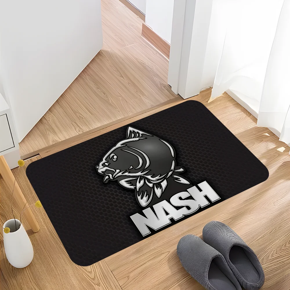 Nash Fishing Logo Bodenmatte Badezimmermatte Kinderzimmer Schlafzimmer Dekoration Balkon Anti-Rutsch-Fußmatte Wohnzimmer Nachttisch Teppiche Image