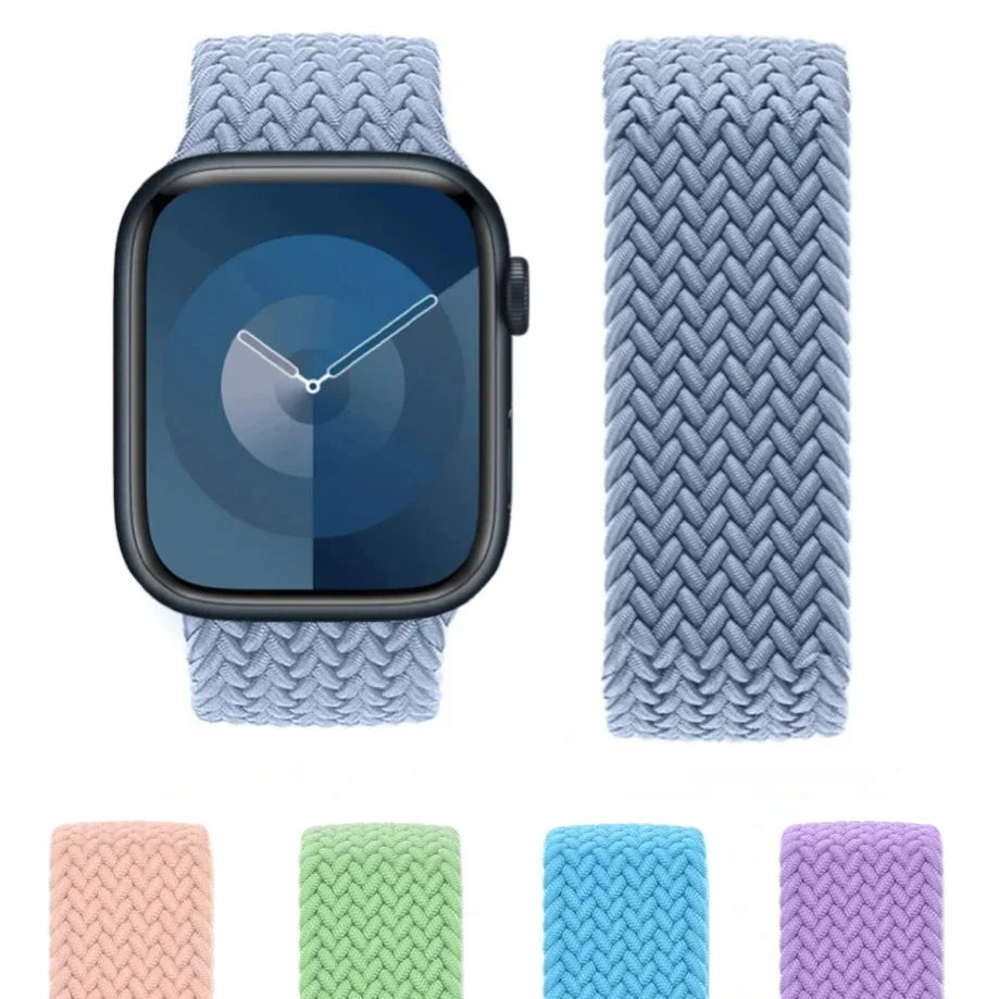 Geflochtenes Solo-Loop-Armband für Apple Watch Band Nylon 49 45 44 41 40 38 42 46 mm Correa-Armband iWatch Serie 10 9 8 7 6 5 Ultra 2 Image