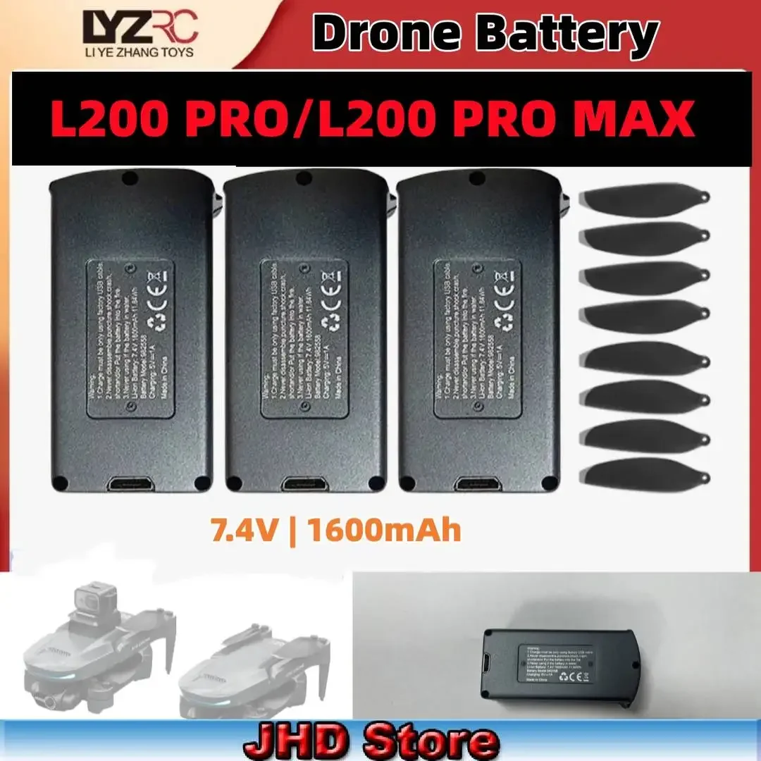 JHD LYZRC L200 Pro /L200 Pro MAX Drone Batteria 7.4V 1600mAh Batteria per Originale L200 Pro Max RC Drone Lipo Batteria All'ingrosso