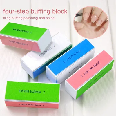 5/10pcs Nail Buffer Block 4 Step Colorful Buffing Block Shine Polishing Nail File Manicure Sanding Tools Kit Grind Natural Nails