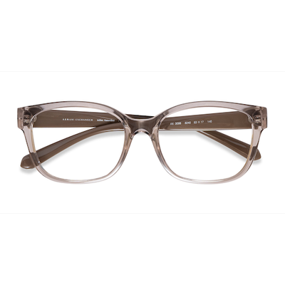 Unisex s horn Shiny Transparent Brown Plastic Prescription eyeglasses - Eyebuydirect s Armani Exchange AX3098