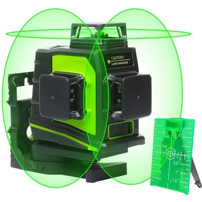 Huepar - 3 x 360 Kreuzlinienlaser Grün, 360 Grad 3D Linienlaser Umschaltbare Selbstnivellierenden