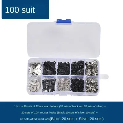 Manufacturer's direct sales 12mm iron buckle sewing cover box, underwear collar hook, pants hook, hidden buckle set