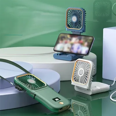 Hanging Neck Fans Mini Portable Folding USB Charging 3000mAh Power Bank Portable Handheld Desktop