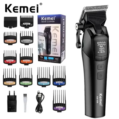 Kemei Professional Barber Hair Clippers Rechargeable Cordless Electric Hair Trimmer Hair Cutting