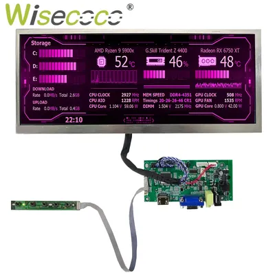 12.3 Inch 1920x720 LCD Stretched Bar Display 1000 Nits High Brightness Touchscreen LVDs Automotive