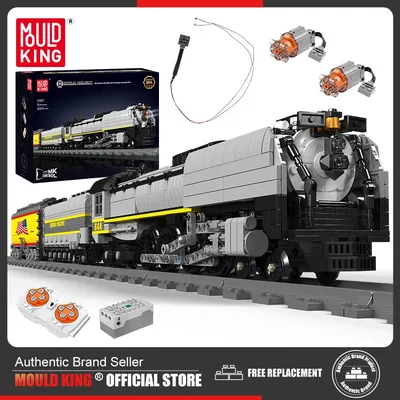 Mould King 12031 Technical Car Building Block Remote Control Union Pacific 844 Steam Locomotive