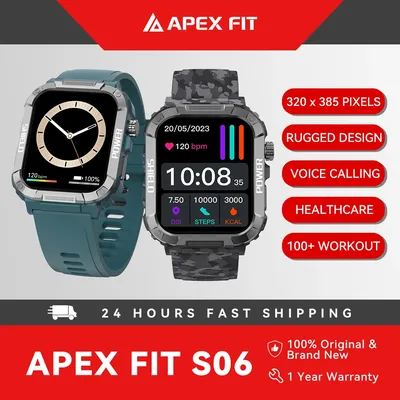 Apex Fit Sport S06 Smartwatch 1.91'' Full Touch Screen BT Call Outdoor Fitness Tracker Smart Watch