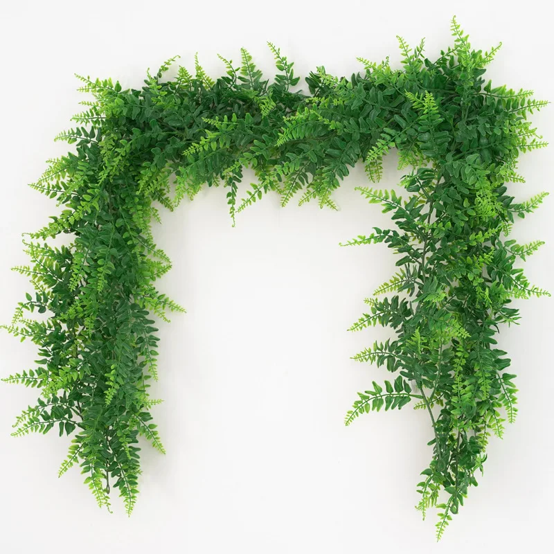175 cm/68,9 Zoll künstliche Pflanzen Ranken gefälschte Schlingerpflanzen Kunststoff Farn Blätter Wand Laub tropische Farnpflanzen für Hausgarten Image