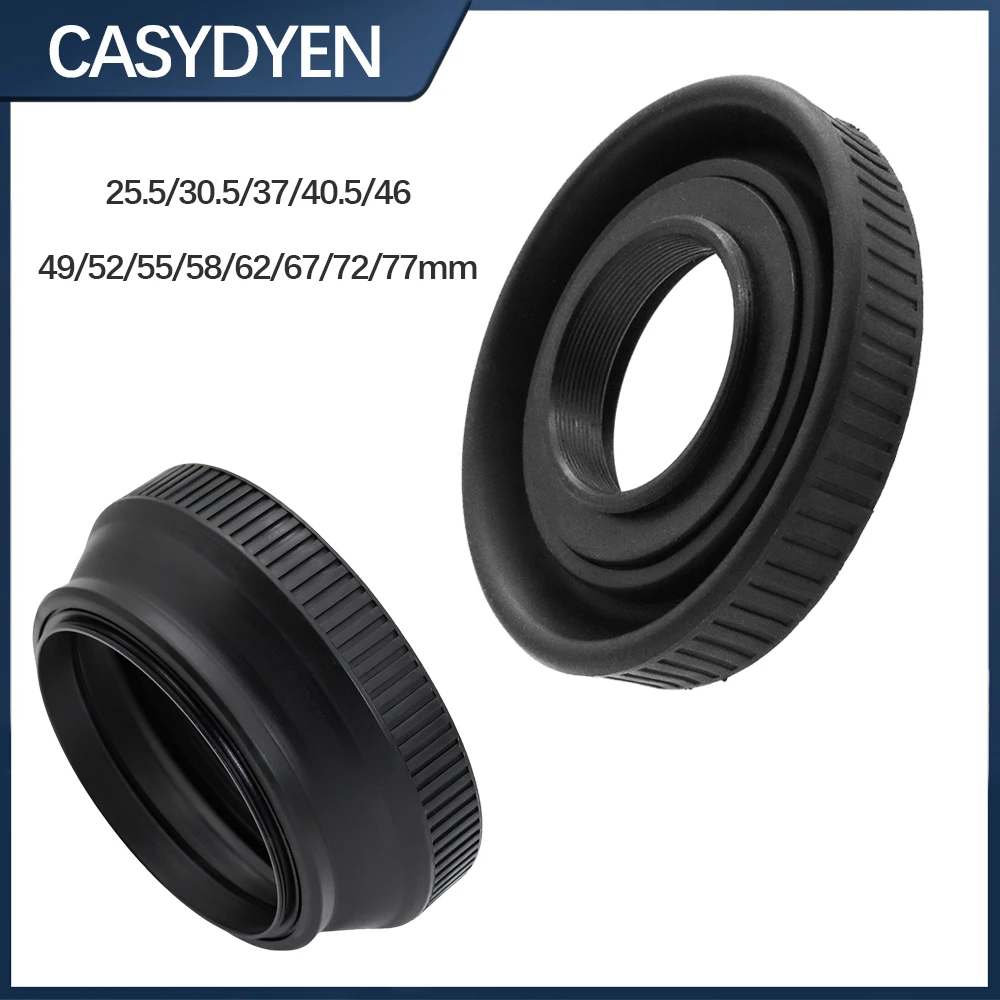 Zusammenklappbare, faltbare Gegenlichtblende aus Gummi, 25,5/30,5/37/40,5/46/49/52/55/58/62/67/72/77 mm, Gegenlichtblende, Kameraobjektivzubehör Image