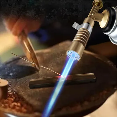 Portable Welding Torch Gas Burner Portable Flame Gun Butane High Temperature Welding Gas Lighter Torch Outdoor Camping BBQ Gas