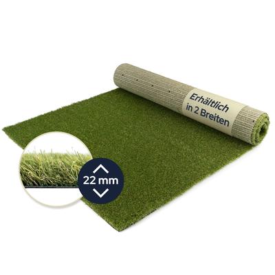 Kunstrasen "Kunstrasen MIAMI", grün, B:400cm H:22mm L:350cm, Polyethylen (PE), Polypropylen (PP), PRIMAFLOR-IDEEN IN TEXTIL, Teppiche, natürliche Optik, wasserdurchlässig, für Balkon, Terrasse & Garten Image