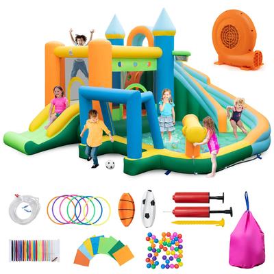 Gymax Inflatable Water Slide Kids Blow up Water Park w/ Climbing Wall