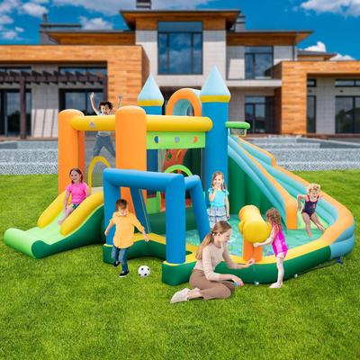 Gymax Inflatable Water Slide Kids Blow up Water Park w/ Climbing Wall