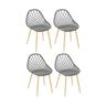 Lot de 4 Chaises Design Malaga 80cm Gris