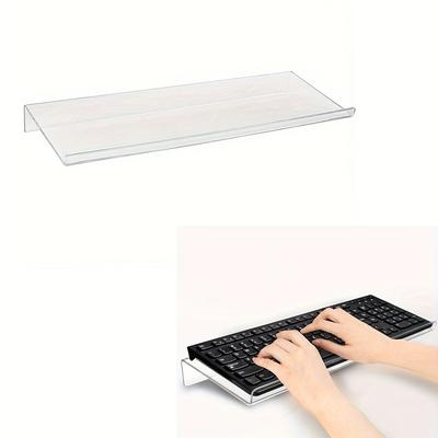 TEMU Durable Transparent Keyboard Stand, Adjustable Tilt Tabletop Keyboard Tray, High-toughness Pet Material, Desk Keyboard Elevator For Home, Office, And School