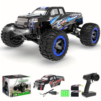 TEMU Rc Car, 1:16 Scale Monster Truck, 30mph 4wd Off Road Fast Remote Control Toy 2.4ghz Electric Vehicle With 2 Rechargeable Batteries, Gift For Boys Adults