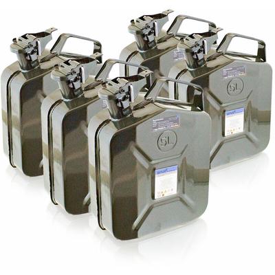 5x 5 Liter Stahl Benzinkanister Kraftstoffkanister Kanister un Zulassung