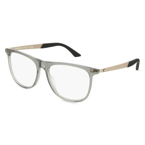 Montblanc MB0332O EXTREME Herren-Brille inkl. Gläser Vollrand Eckig Recycled Acetat-Gestell 55mm/17mm/150mm, grau