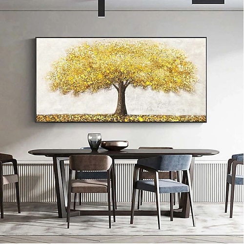 handgemaltes Original Blütenbaum Ölgemälde auf Leinwand große Wandkunst abstrakte Textur blaue Blume Malerei Wanddekoration Wohnzimmer Wanddekoration ungerahmt Image