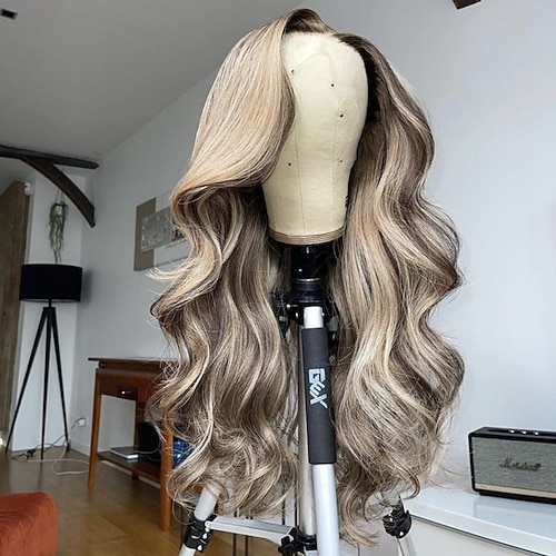 Remy Menschenhaar 13x6 Verschluss 13x4 Spitzenfront 4x4 Spitzenfront Perücke Seitenteil Mittelteil Freier Teil Brasilianisches Haar Große Wellen Wellen Dunkelgrau Mehrfarbig Perücke 130% 150% 180 Image