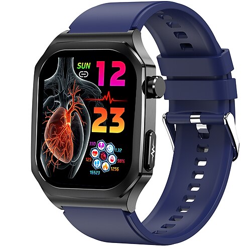 iMosi ET280 Smartwatch 2.04 Zoll Smartwatch Fitnessuhr Bluetooth EKG PPG Temperaturüberwachung Schrittzähler Kompatibel mit Android iOS Damen Herren Freisprechanlage Wasserdicht Mediensteuerung IP68 Image