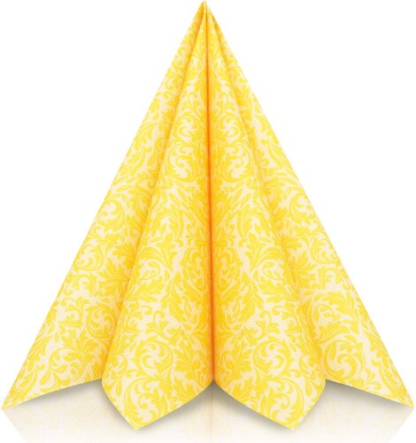 Mank Airlaid Serviette Ornaments in Gelb, 40 x 40 cm, 50 Stück Image