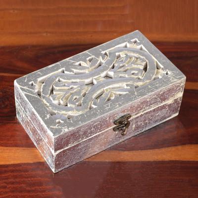 Palatial Mirrors,'Traditional Distressed Mango Wood and Glass Decorative Box'