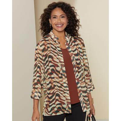 Draper's & Damon's Women's Latte Swirl Blouse - Multi - M - Misses