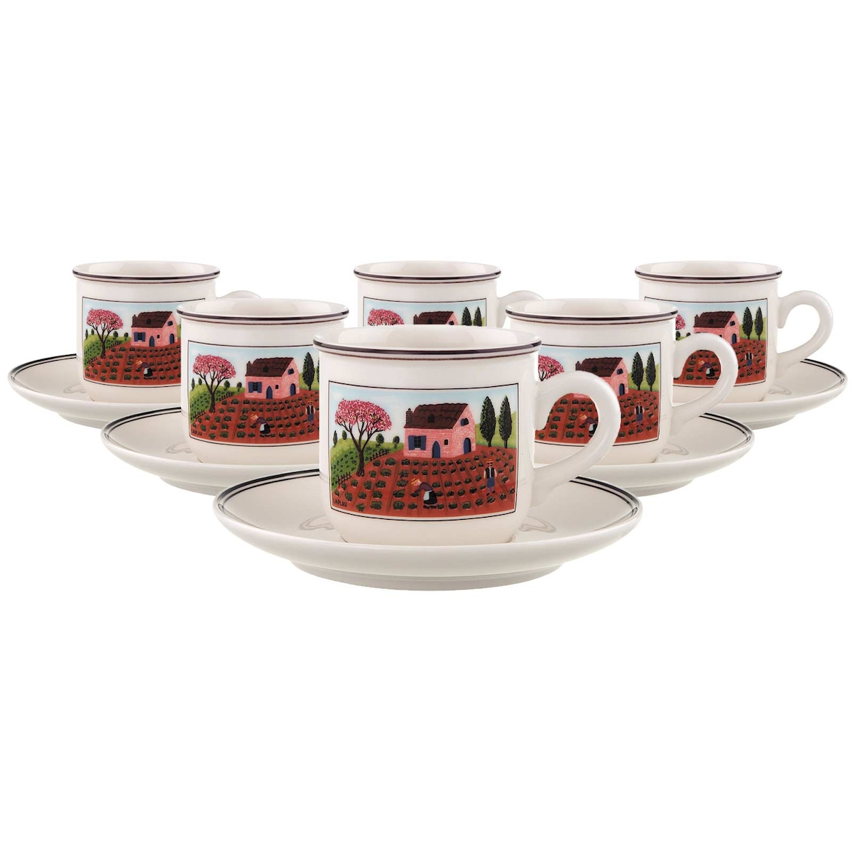 Villeroy & Boch Design Naif Kaffeetasse mit Untertasse 200 ml 6er Set - DS Image