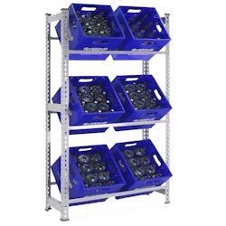 SimonRack Simonbottle Flaschenregal 3 Böden mit 100 kg pro Boden in der verzinkte Farbe 1800x800x300 mm Image