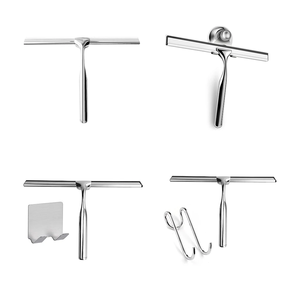 Edelstahl Fensterglas wischer multifunktion aler Dusch schaber Anti-Rutsch-Griff Korrosions beständigkeit Haushalts reinigungs werkzeug Image