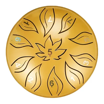 6 Inch 11 Tone Tongue Drum Handpan Gold Mini Music Drums Beginner Hand Drum Set Percussion Musical