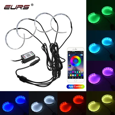 360 Degree LED RGB APP Bluetooth Devil Demon Eyes Car Motorcycle 2.5 3.0 Inch Projector Lenscar
