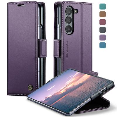 Phone Case For Samsung Galaxy Z Fold 6 Wallet Case Matte Frosted Card Slot Shockproof Retro TPU