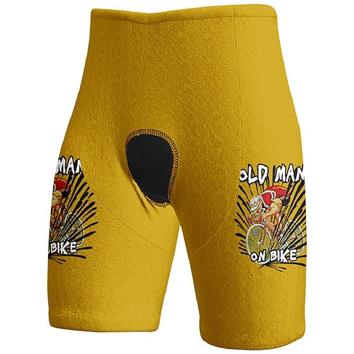 Herren Grafik Fahrradhose Fahrradshorts Fahhrad Shorts Schmale Passform Sport Schnelltrocknend Hohe Elastizität Bequem Atmungsaktiv Gelb Rosa Bekleidung Fahrradbekleidung