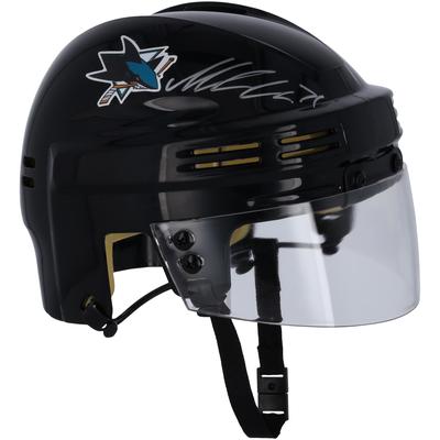 Macklin Celebrini – San Jose Sharks – Signierter schwarzer Minihelm Image