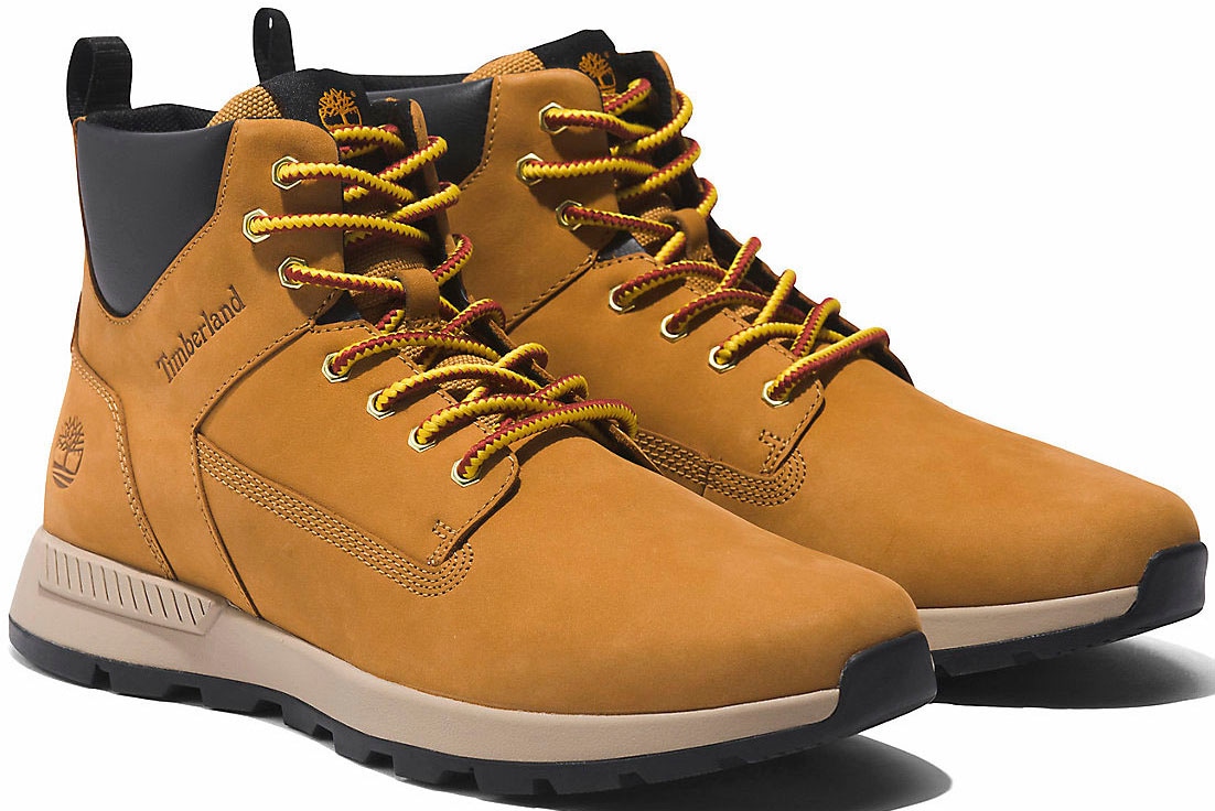 Schnürboots TIMBERLAND "KILLINGTON TREKKERMID LACE UP SNEAKER", Herren, Gr. 43, gelb (wheat), Leder, Synthetik, Schuhe Schnürboots, Winterstiefel, Schnürstiefel, Winterschuhe