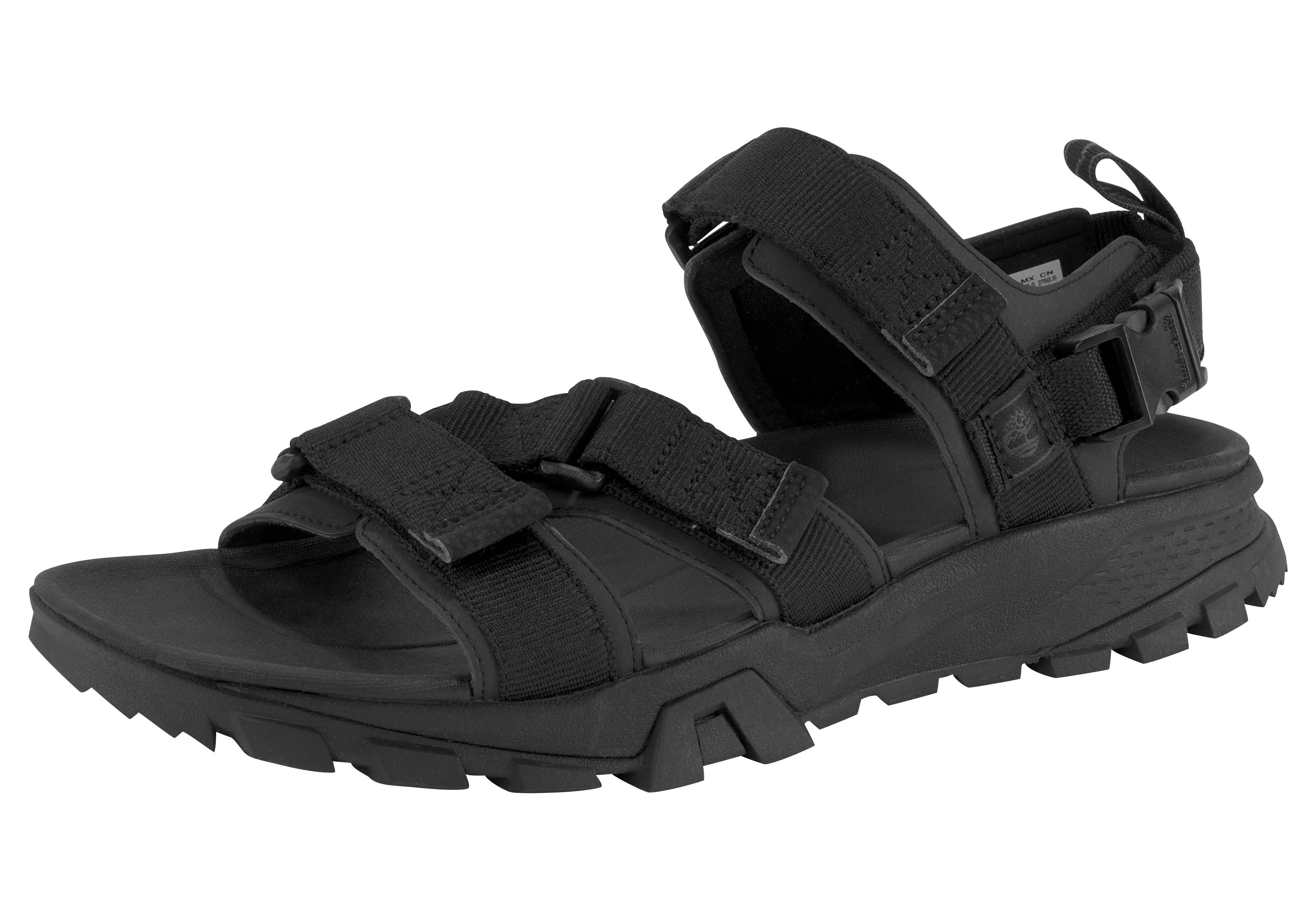 Sandale TIMBERLAND "GARRISON TRAIL BACKSTRAP SANDAL", Herren, Gr. 43, schwarz, Textil, Schuhe Sandale, mit Klettverschluss