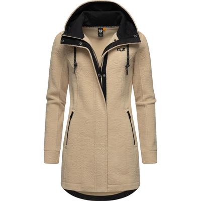 Fellimitatmantel RAGWEAR "Letti Teddy-Fleece", Damen, Gr. XXXL (46), beige (sand), Plüsch, Material: 100% Polyester, sportlich, figurumspielend ca. Mitte Oberschenkel, hoch geschlossener Ausschnitt, Langarm Ärmel ohne Ärmelschlitz normaler Saum,... Image