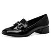 Slipper TAMARIS, Damen, Gr. 40, schwarz, Lacksynthetik, unifarben, modisch, Schuhe, Blockabsatz, Pumps, Businessschuh mit modischer Zierspange