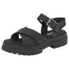 Sandale TIMBERLAND "London Vibe CROSS STRAP SANDAL", Gr. 39, schwarz, Leder, sportlich, Schuhe
