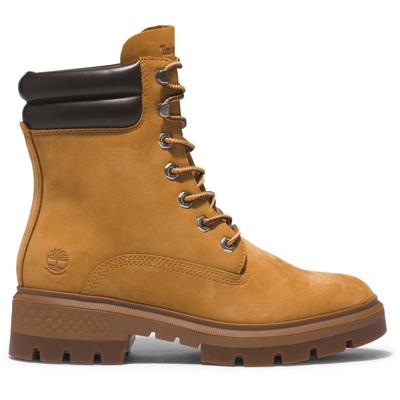 Winterstiefel TIMBERLAND "CORTINA VALLEY MID LACE UP WATERPROOF BOOT", Gr. 36, gelb (wheat), Leder, sportlich, Schuhe, W