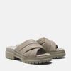 Sandale TIMBERLAND "London Vibe SLIDE SANDAL", Gr. 42 (11), grau (lt tpe f gra), Leder, sportlich, Schuhe