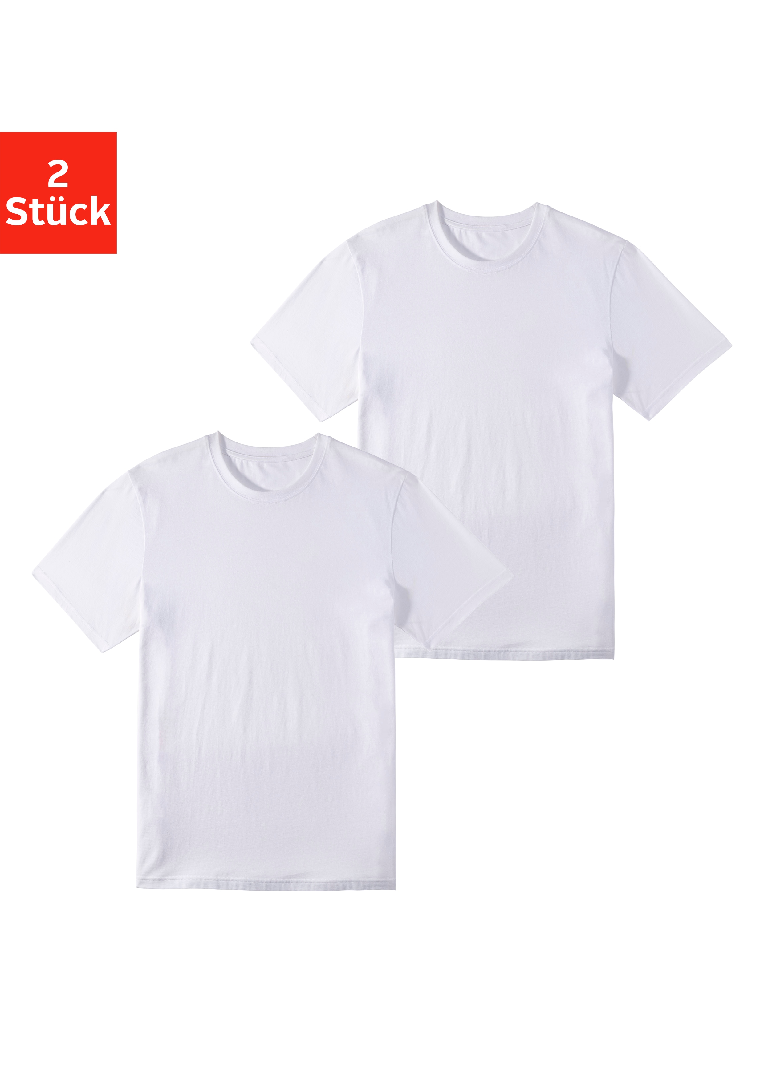 T-Shirt JOHN DEVIN, Herren, Gr. XXL (60/62), weiß, Jersey, Obermaterial: 100% Baumwolle, unifarben, Basic, regular fit normal, Rundhals, abgesteppte Kante, Shirts, aus angenehmer Baumwollqualität Image