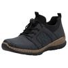 Slip-On Sneaker RIEKER, Damen, Gr. 38, schwarz (nachtblau, schwarz), Lederimitat, Textil, sportlich, Schuhe Sneaker, Schlupfschuh, Freizeitschuh, Halbschuh mit praktischen Anziehlaschen