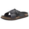 Outdoorsandale TIMBERLAND "Amalfi Vibes Cross Slide", Gr. 45, schwarz (schwarz, leather), Leder, sportlich, Schuhe