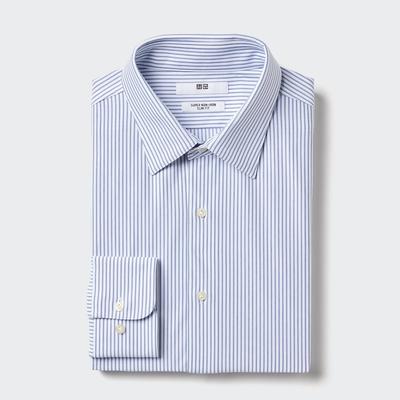 Uniqlo - Super Non-Iron Jersey Slim Fit Shirt - Blue - L