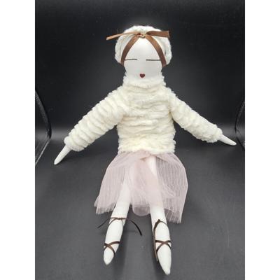Anthropologie Toys | Anthropologie Ballerina Plush Doll Ivory Dress Pink Tutu Brown Ribbon | Color: Brown/Pink | Size: Osg